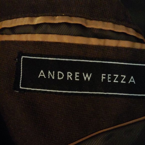 Andrew Fezza Mens Brown Blazer Sport Jacket Baxter Suede 46L - Picture 14 of 14